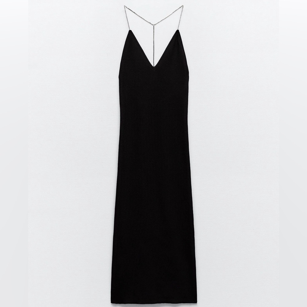 Zara Rhinestone Strap Knit Dress